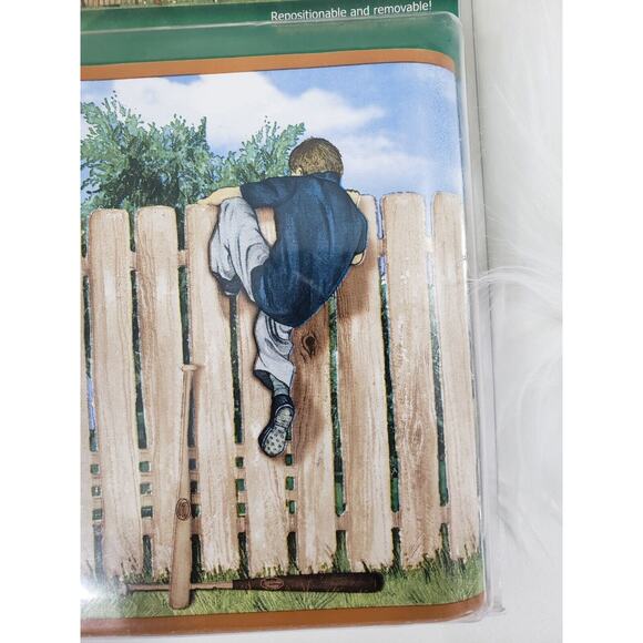 Louisville Slugger Adhesive Removable Wall Paper Baseball Nursery Boy Room Decor - Picture 2 of 8